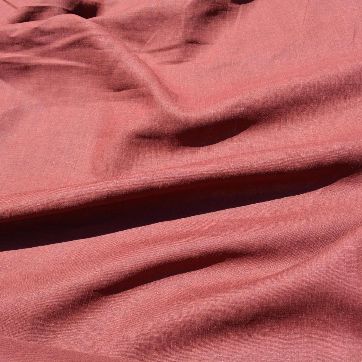 Terracotta Brown Linen Fabric | 100% Midweight Linen Solid Weave 62" Wide | Linen Yardage for Clothing, Summer Dresses, 