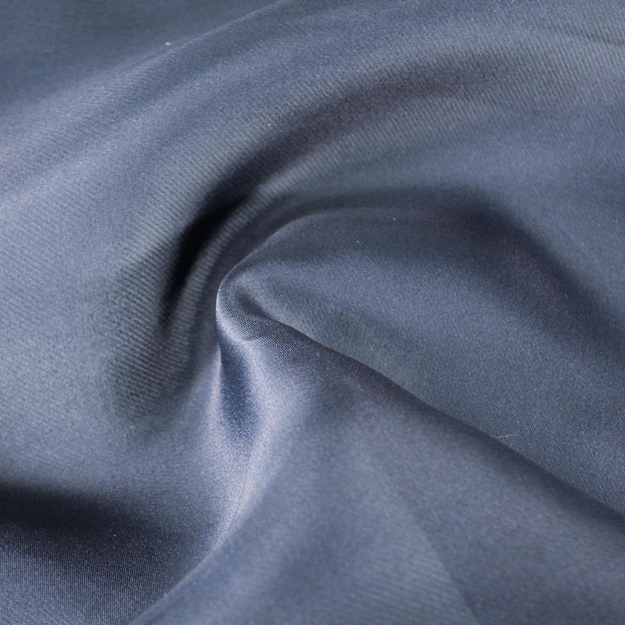 European Navy 100% Silk Gazaar 54.5 Inch Usable Crisp Couture Fabric | By the Yard