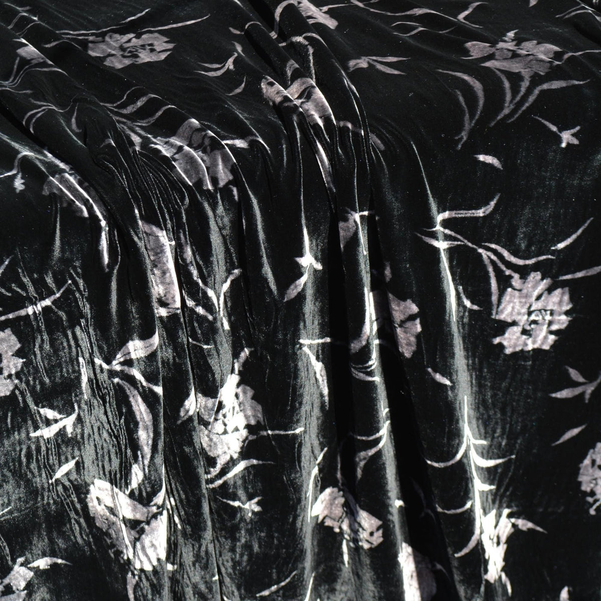 Silk Velvet Devoré Georgette Fabric – 100% Silk Burnout Velvet with Floral Pattern | By the Yard