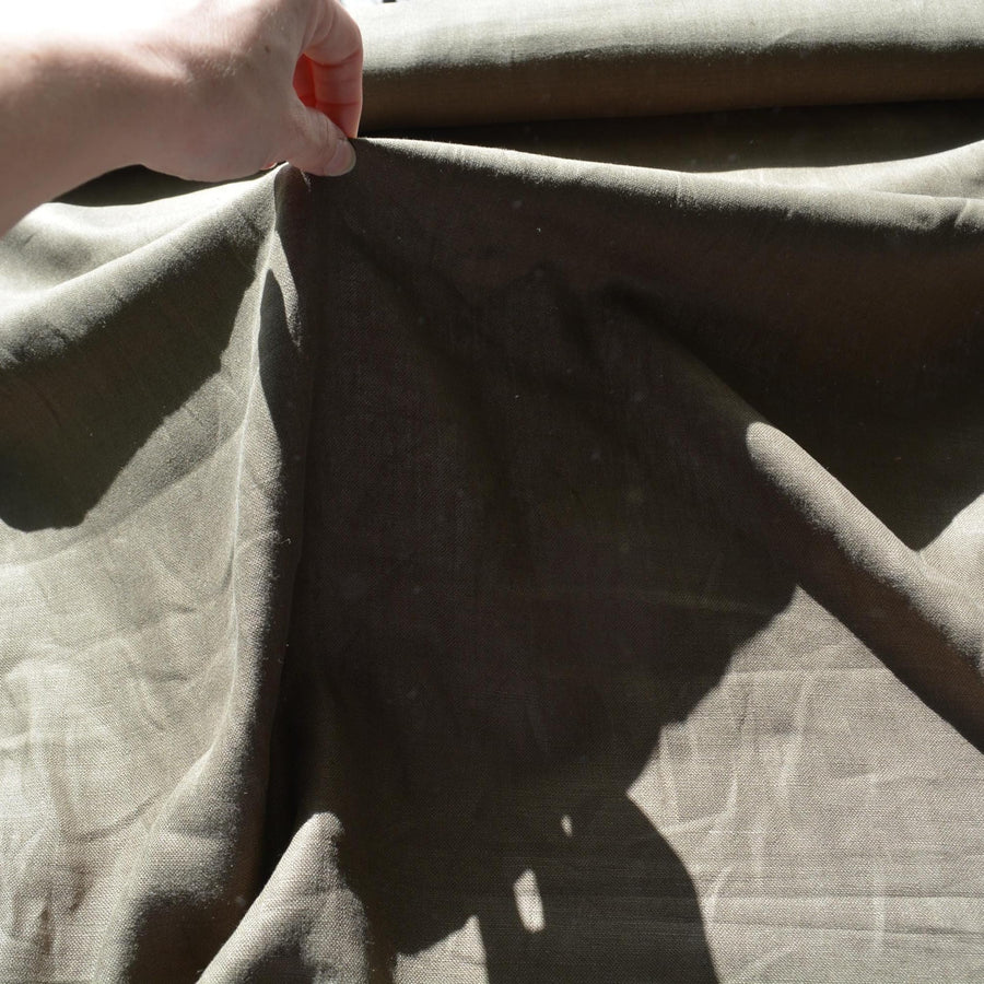 100% Linen Fabric Army green 59" Wide Dressmaking Tailoring | By the Yard