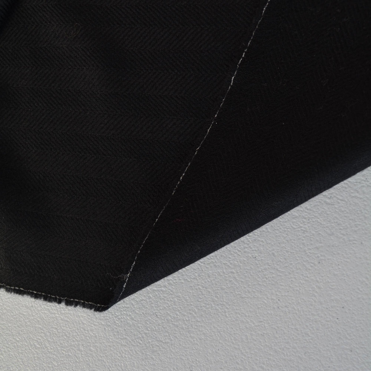 Black Wool Cashmere Herringbone Tweed Luxury Blend 57 Inch Wide | By the Yard