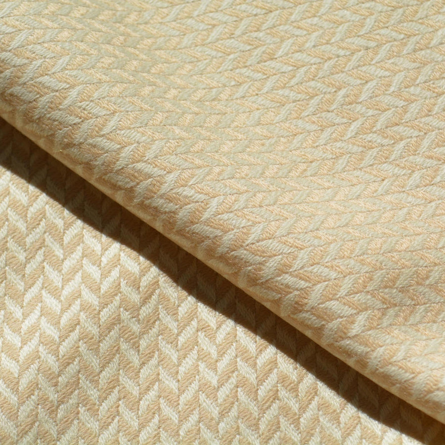 Beige herringbone | 100% wool | Wool Suiting (Herringbone) | Designer Deadstock |By the Yard