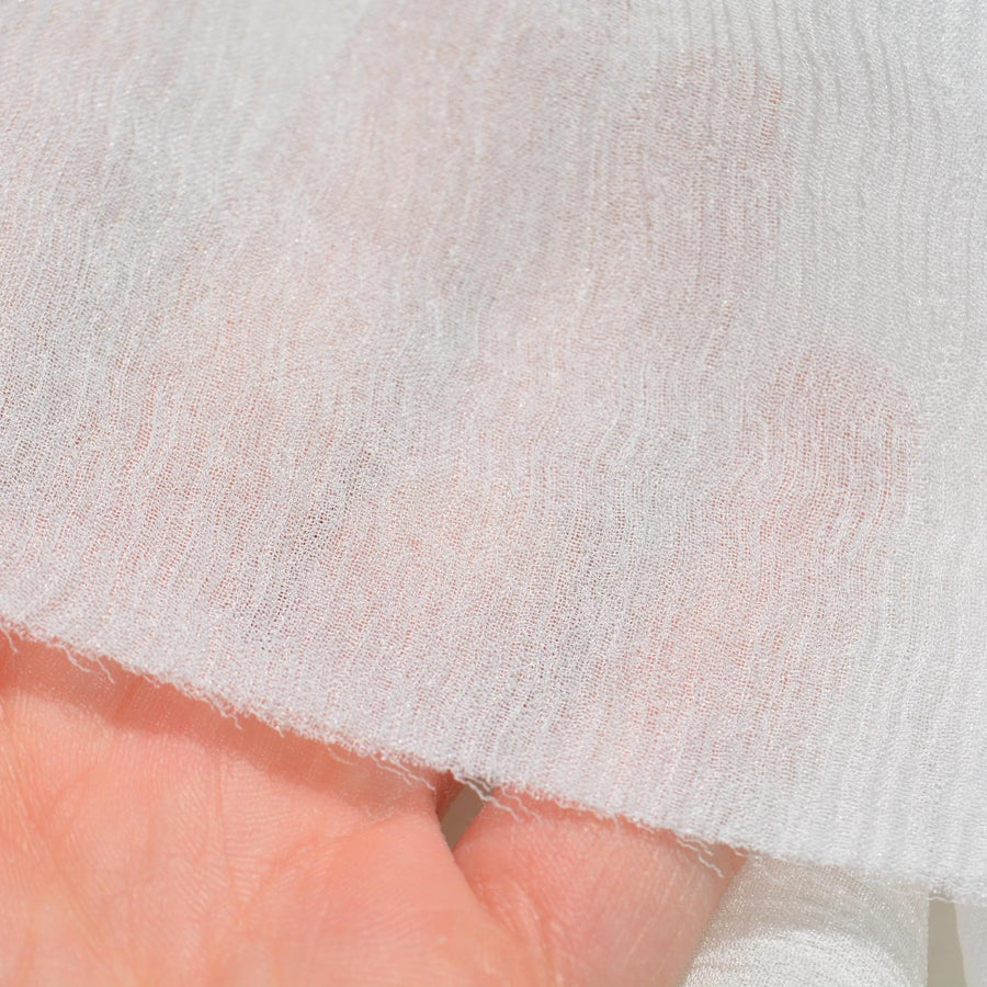 100% Silk Crinkle Chiffon Double Faced 8 Momme Sheer Fabric | By the Yard