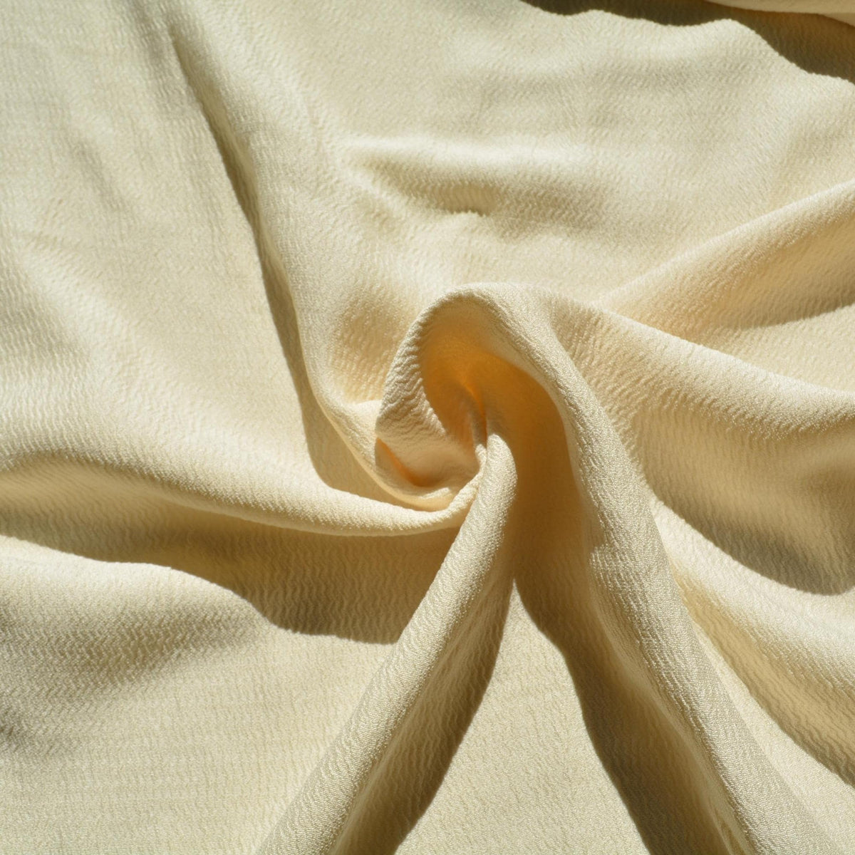 Ivory | wool polyester blend | Crinkled Crepe | Designer Deadstock | By the Yard