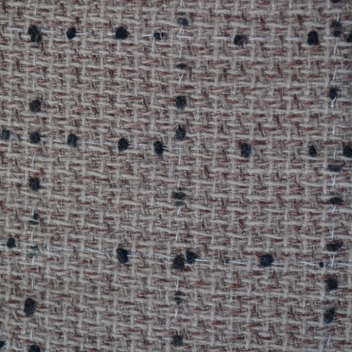 Beige Wool Boucle Tweed Fabric | Made in Italy | Brown and Black Speckles Heavyweight Coat and Jacket Cloth 57 Inch Wide