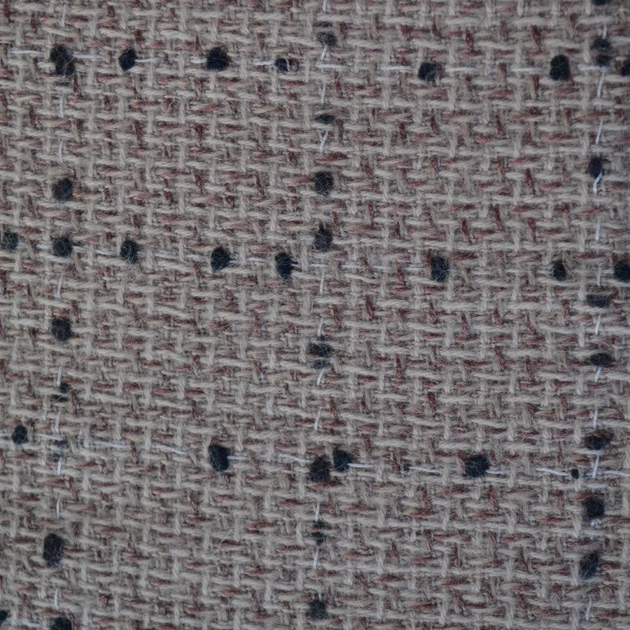 Beige Wool Boucle Tweed Fabric | Made in Italy | Brown and Black Speckles Heavyweight Coat and Jacket Cloth 57 Inch Wide | By the Yard
