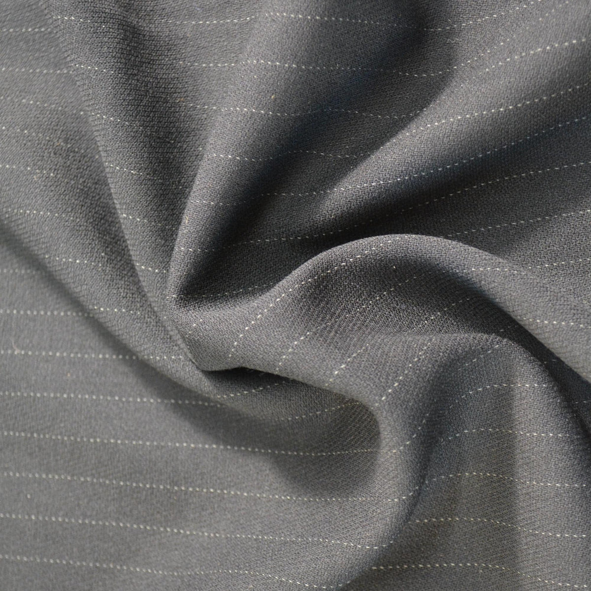 Italian Striped Wool Crepe Fabric | Black with white stripes | Designer Fabric Yardage |By the Yard