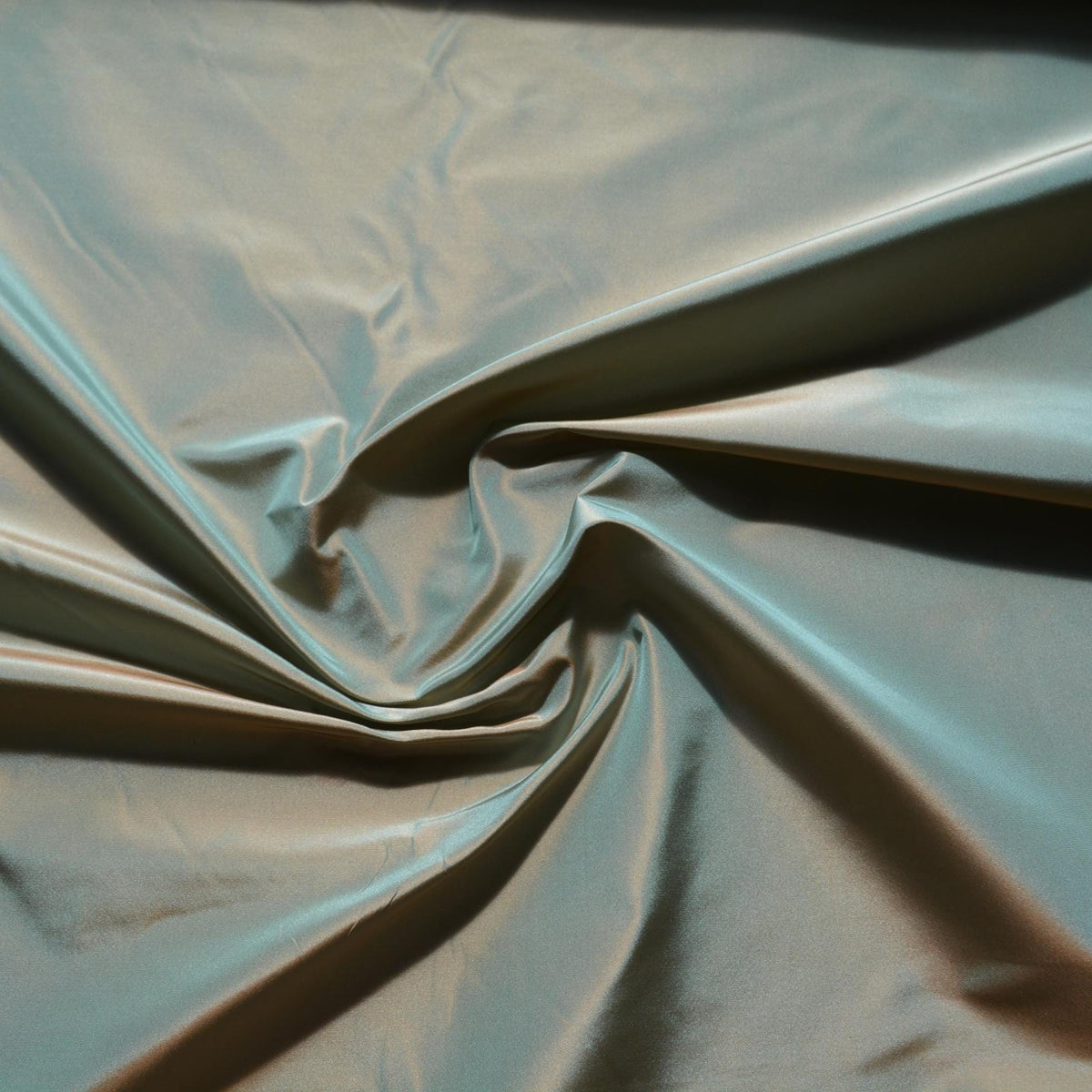 Silk Taffeta Fabric Light green and orange Two-tone 60" Wide Luxury Fabric | By the Yard
