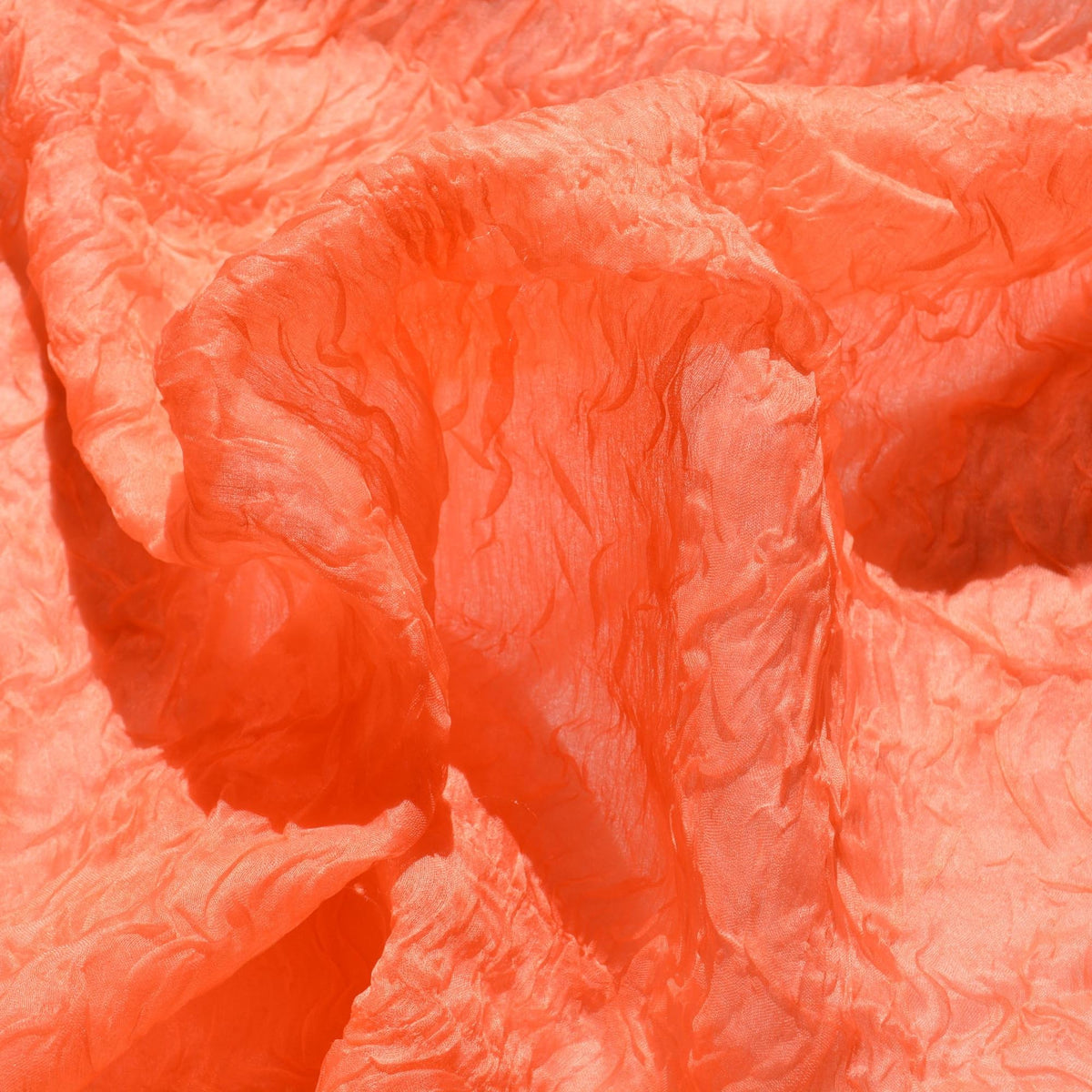 100% Silk Designer Fabric Coral Crinkle silk 48" Wide Luxury Fabric Sewing | By the Yard
