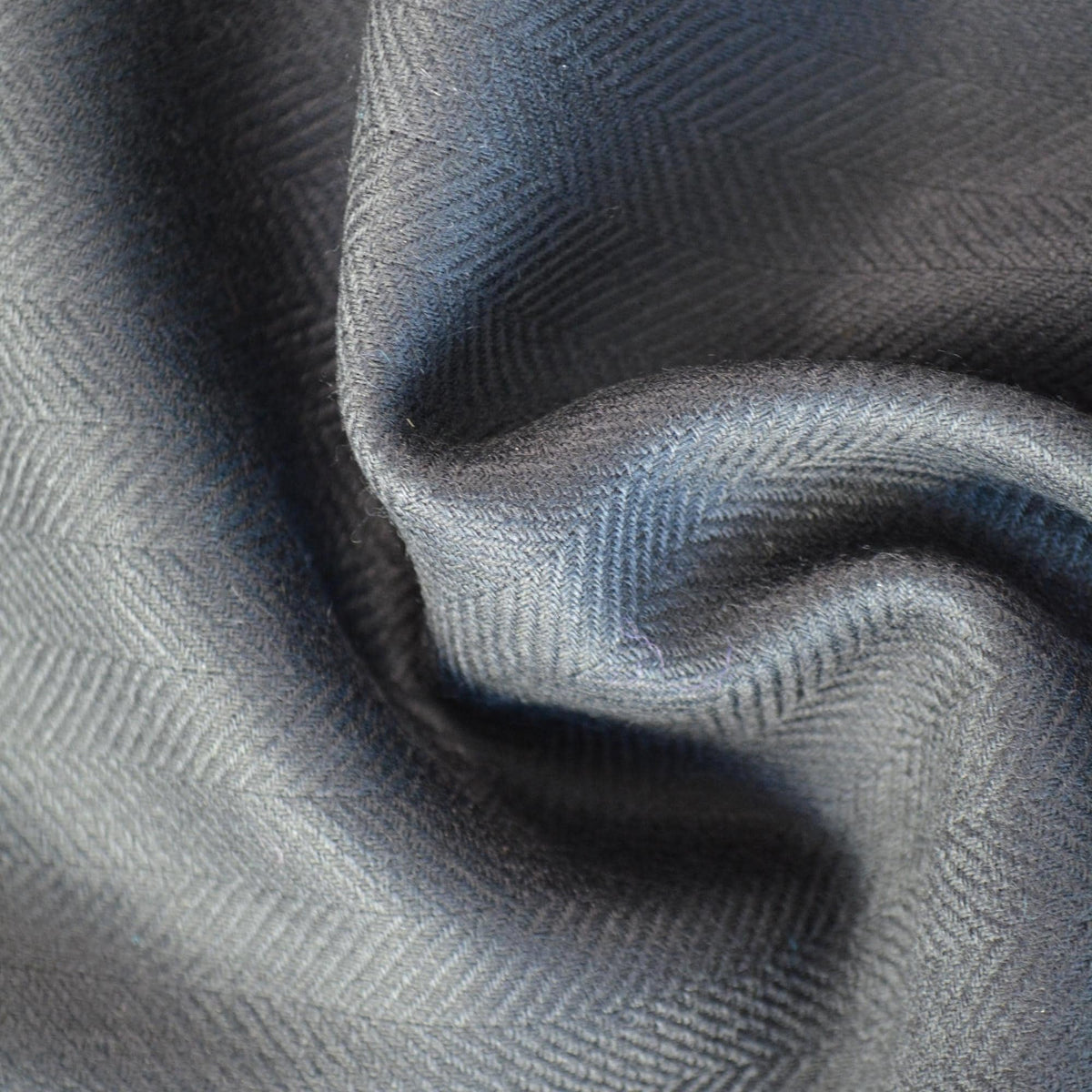 Black Wool Cashmere Herringbone Tweed Luxury Blend 57 Inch Wide | By the Yard