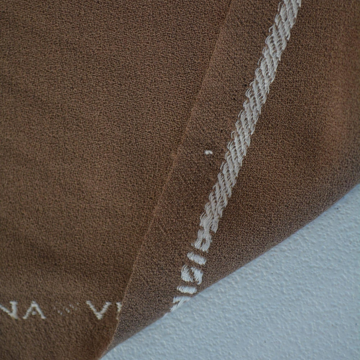 Tan Light Brown Wool Crepe Fabric Pure Virgin Wool European Designer Apparel Textile | By the Yard
