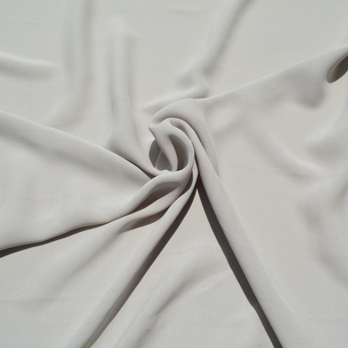 Pure Silk Georgette Stretch Fabric | Gray Mid-Weight Designer Deadstock | Dresses, Blouses, Scarves | By the Yard
