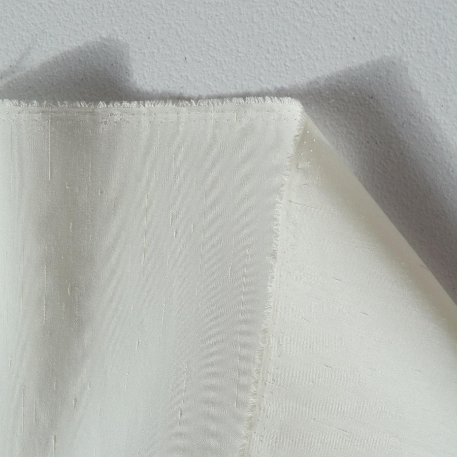 Silk Dupioni Fabric White 45" Wide Luxury Fabric | By the Yard