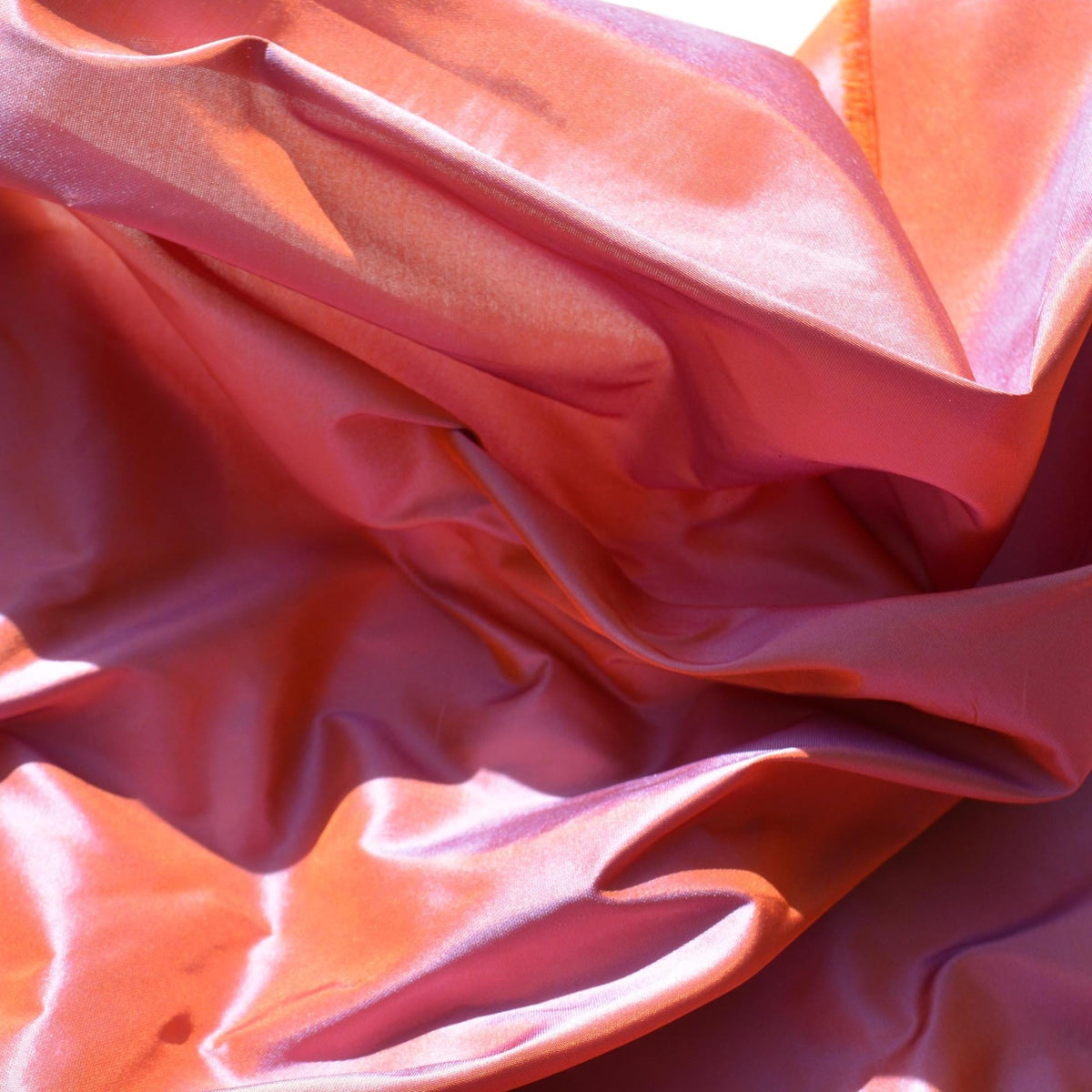 European Silk Two-Tone Taffeta Fabric | 100% Silk, 55" Wide | Iridescent Dupioni-Style for Dresses, Gowns & Décor | By t