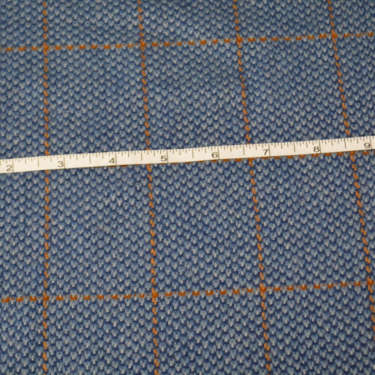 Made in Scotland Wool Tweed | Blue Mink Chinchilla Cashmere Lambswool Windowpane Midweight Designer Fabric 65 Inch Usabl