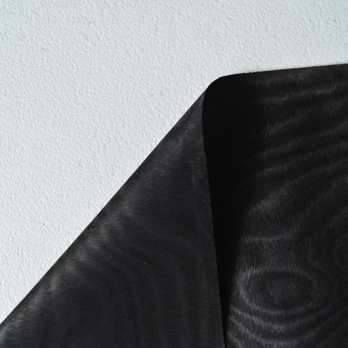 Black and Silver Silk Blend Moire Taffeta Fabric | Heavyweight | By the Yard