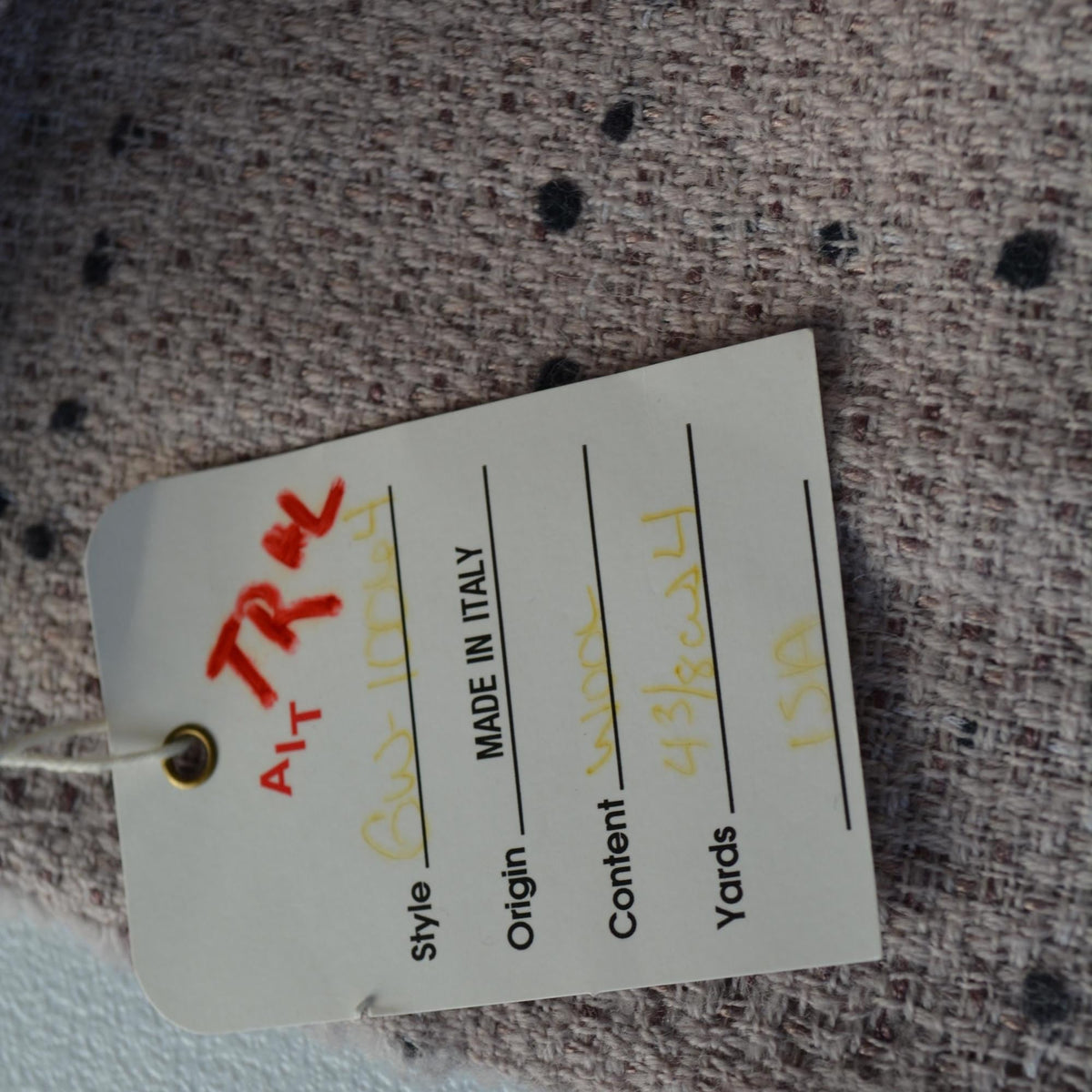 Beige Wool Boucle Tweed Fabric | Made in Italy | Brown and Black Speckles Heavyweight Coat and Jacket Cloth 57 Inch Wide