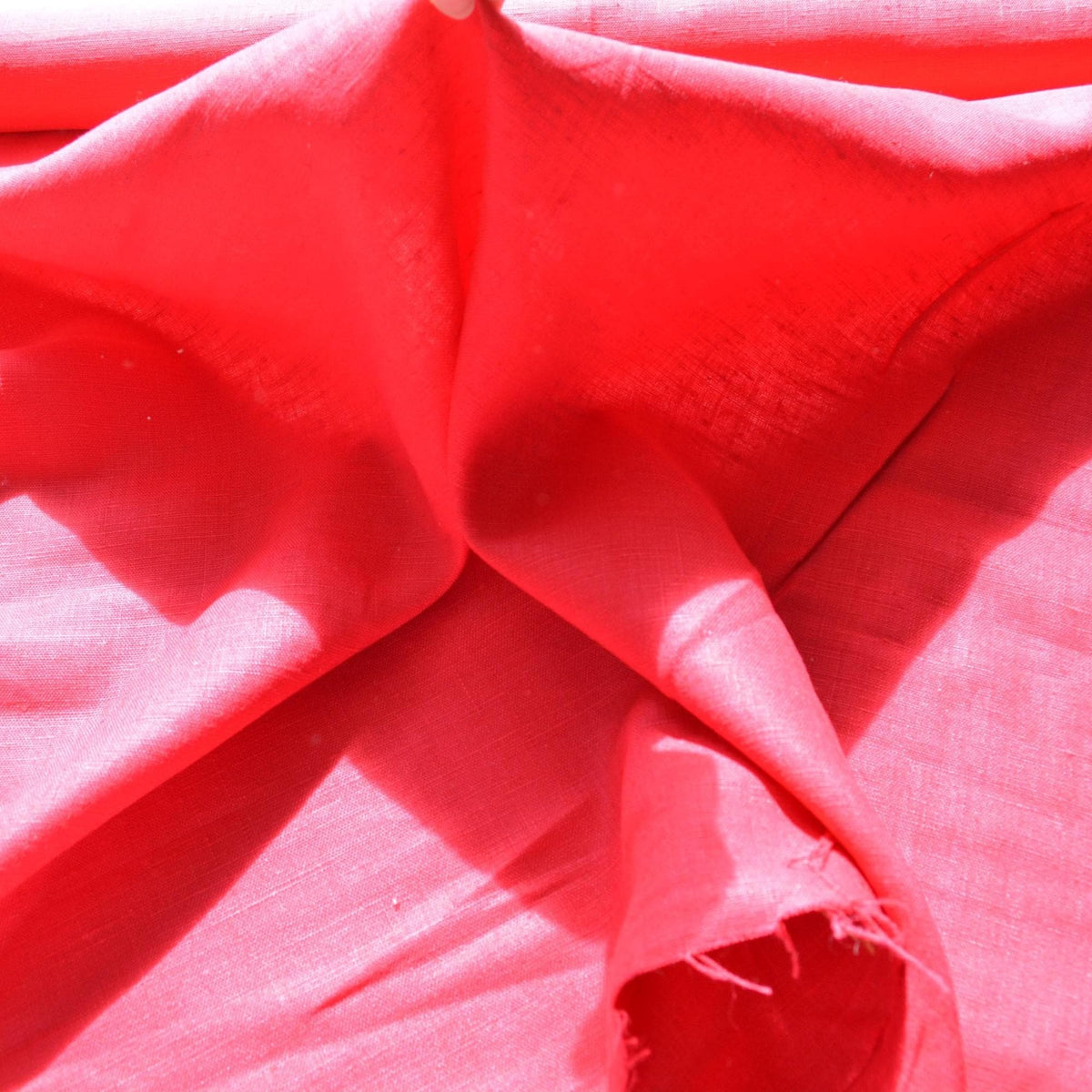 100% Linen Fabric Thick weave Red thick weave Midweight to heavyweight 44" Wide Dressmaking Tailoring | By the Yard