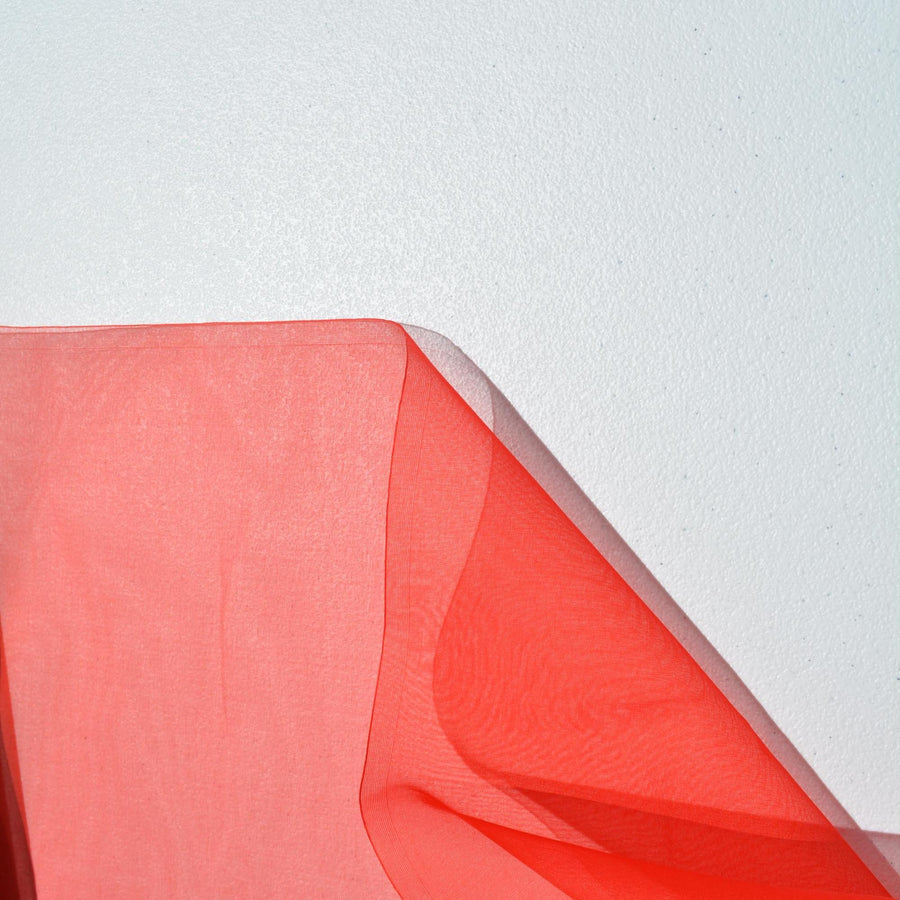 Pure Silk Organza Fabric | Red Sheer Designer Deadstock | Dresses, Bridal, Special Occasion | By the Yard