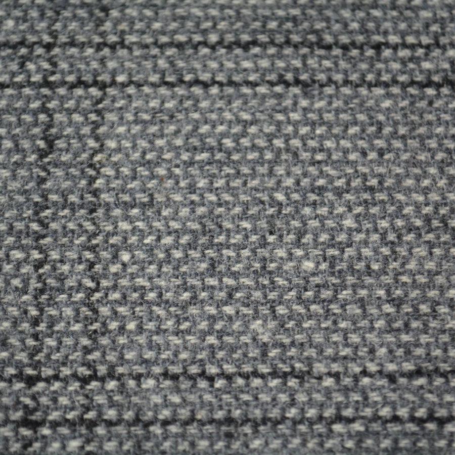 Gray Herringbone Wool Tweed with Black Windowpane 61 Inch Wide | By the Yard