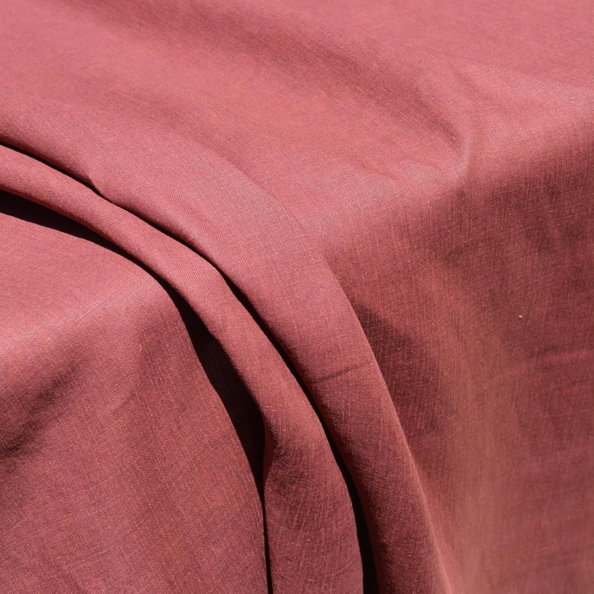 Terracotta Brown Linen Fabric | 100% Midweight Linen Solid Weave 62" Wide | Linen Yardage for Clothing, Summer Dresses, 