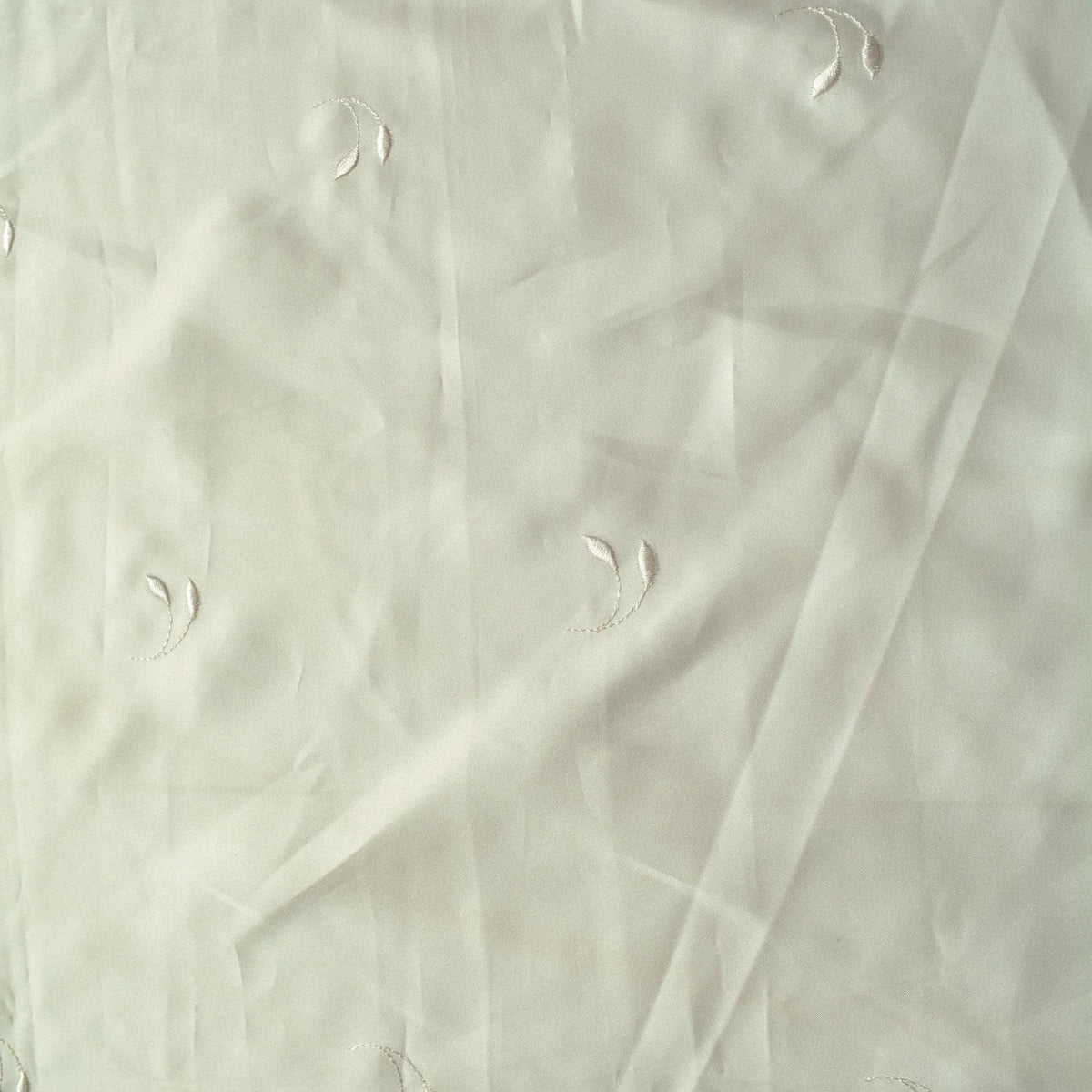 Silk Habotai Fabric White Embroidered Cutouts with Silk Chiffon 52.5 Inch Usable | By the Yard
