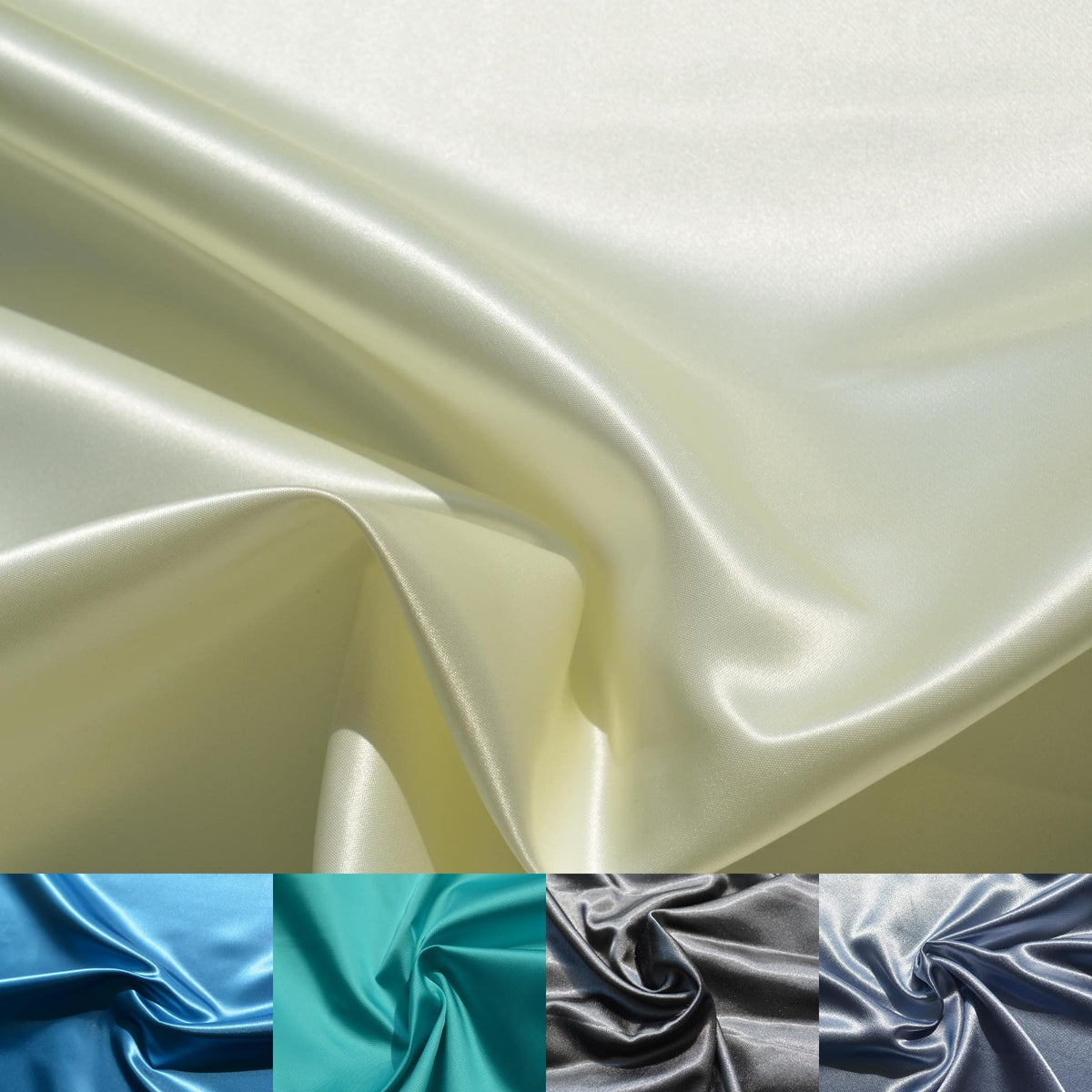 Ivory Duchess Satin Fabric | Designer Deadstock | By the Yard