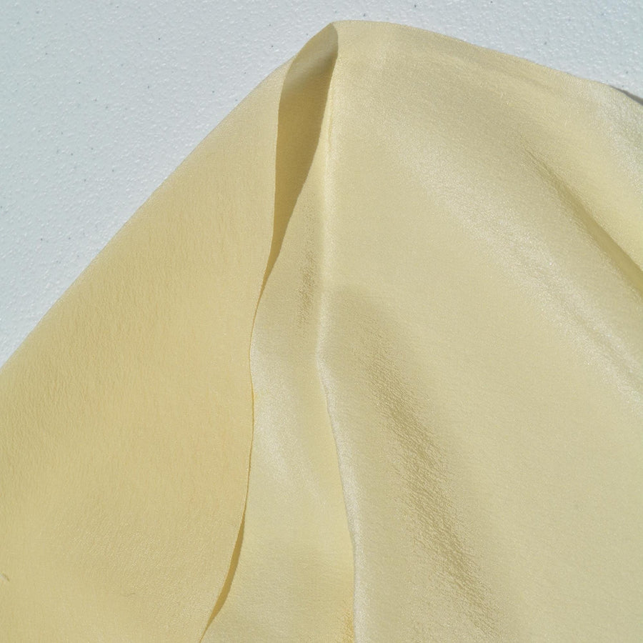 Pure Silk Embroidered Crepe Fabric | Ivory Lightweight Designer Deadstock | Dresses, Blouses, Couture | By the Yard