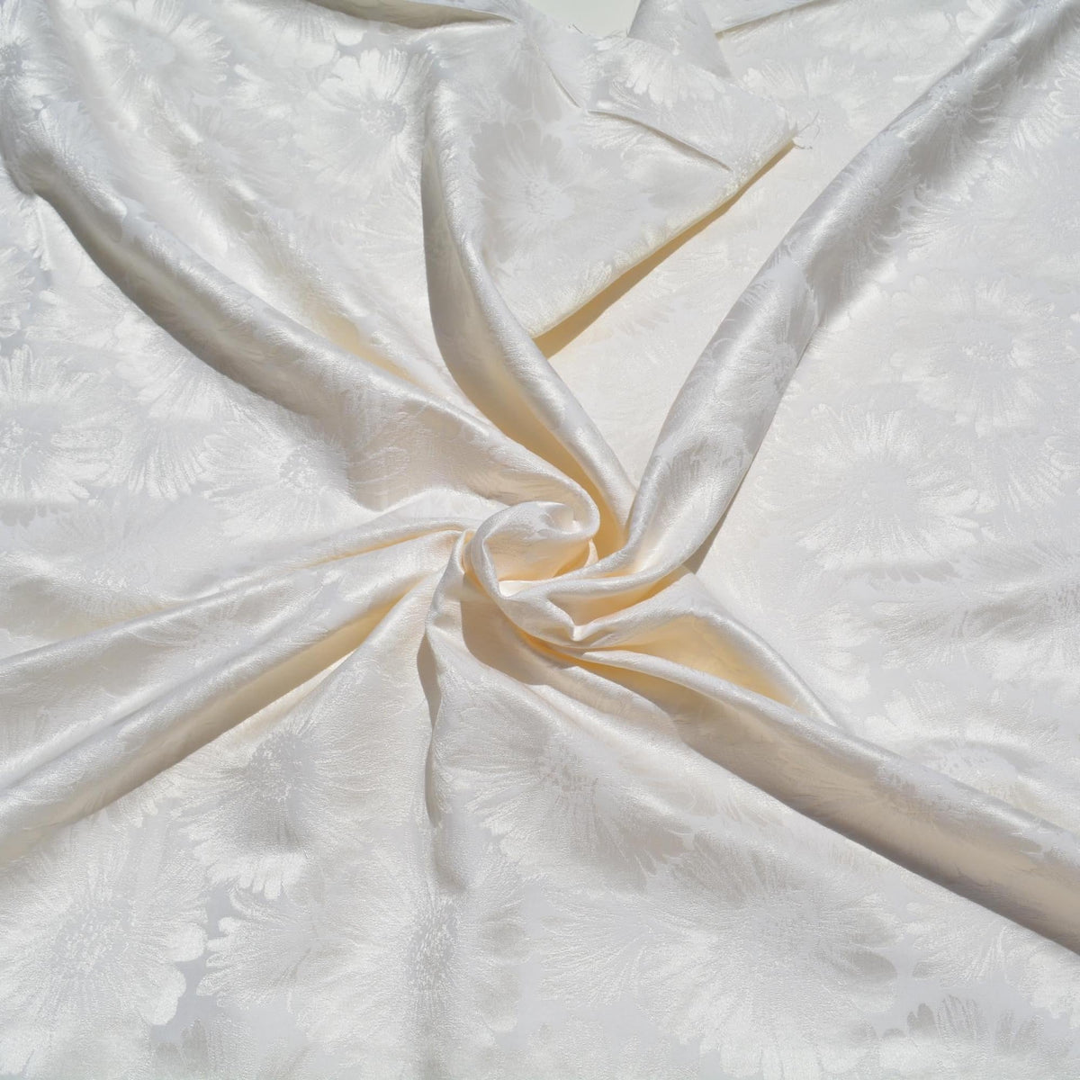 European 100% Silk Jacquard Fabric | Silk Floral Pattern, 57” Width | Luxury Bridal & Dressmaking Fabric | By the Yard