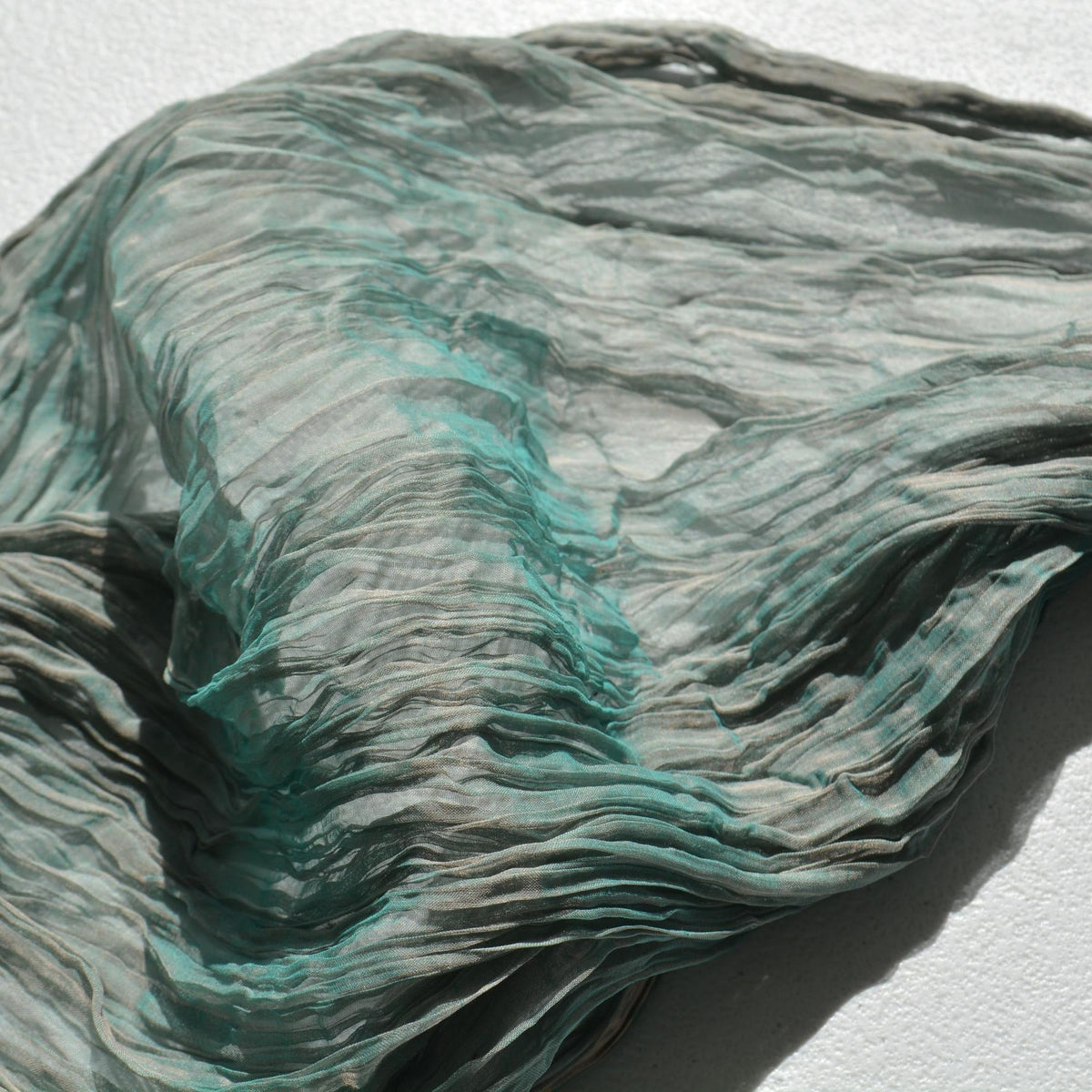 Vintage French Pleated Shibori Silk Crinkle Chiffon Fabric | Made in France | Luxury Fabric | By the Yard