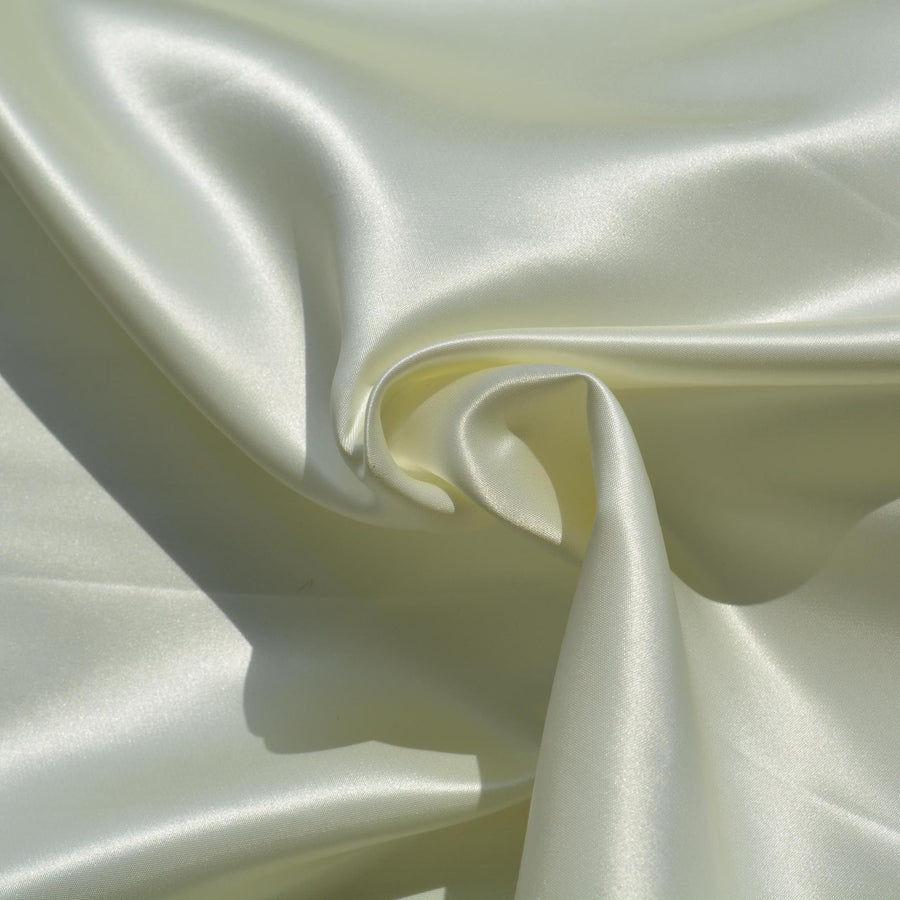 Ivory Duchess Satin Fabric | Designer Deadstock | By the Yard