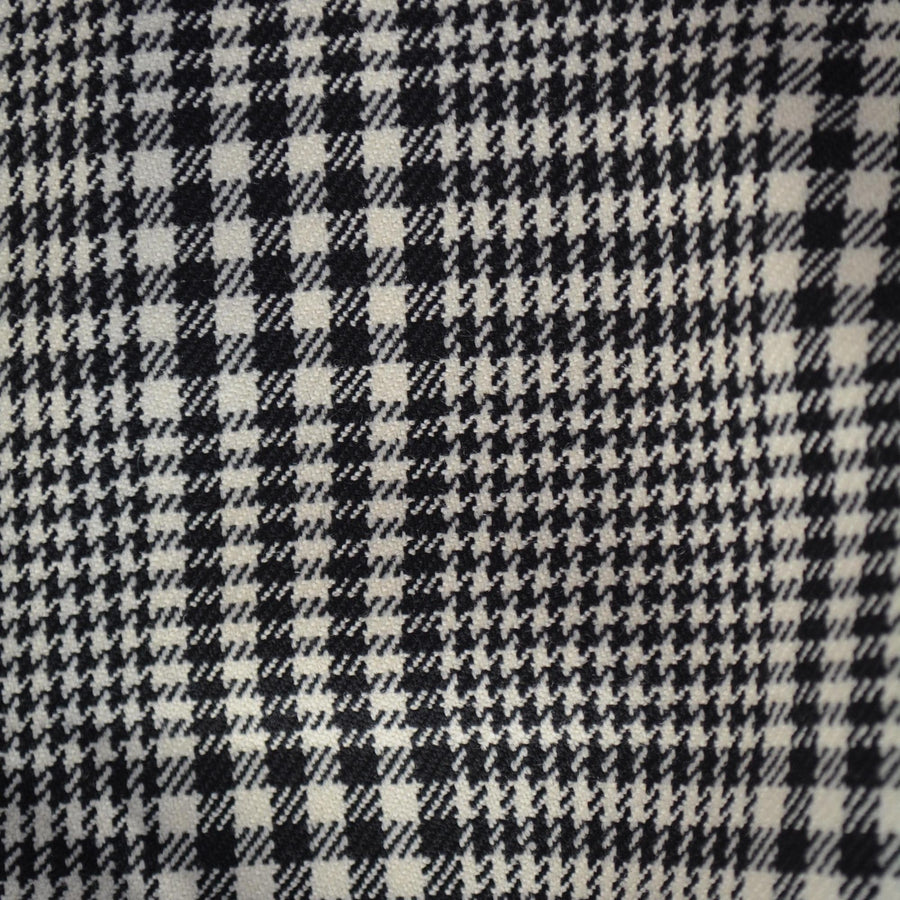 Black and White Plaid Virgin Wool Fabric Light Midweight | By the Yard