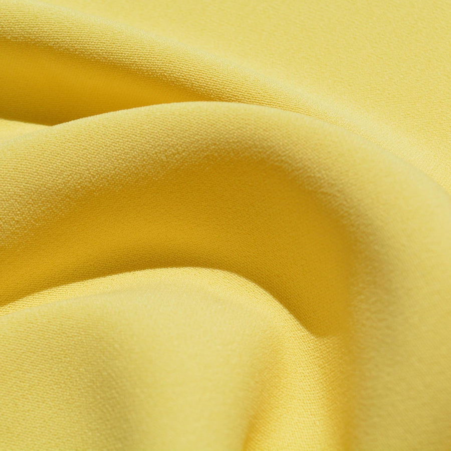 Pure Silk Georgette Fabric | Yellow Heavyweight Designer Deadstock | Dresses, Blouses, Skirts | By the Yard
