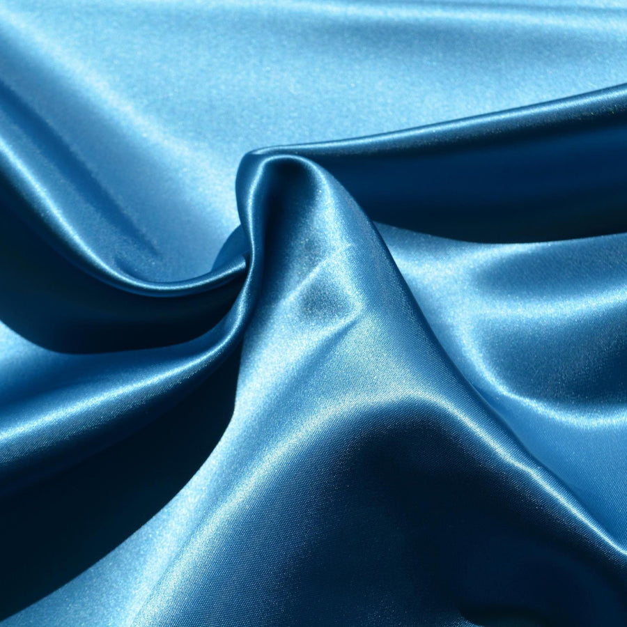 Blue Duchess Satin Fabric | Designer Deadstock | By the Yard