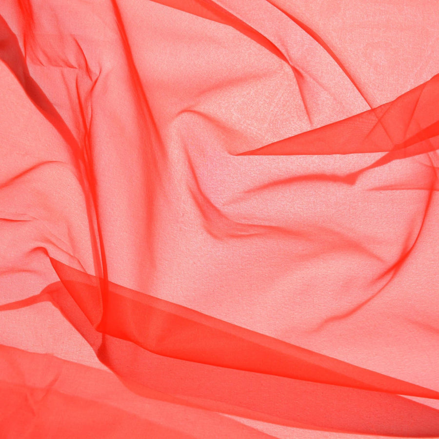 Pure Silk Organza Fabric | Red Sheer Designer Deadstock | Dresses, Bridal, Special Occasion | By the Yard