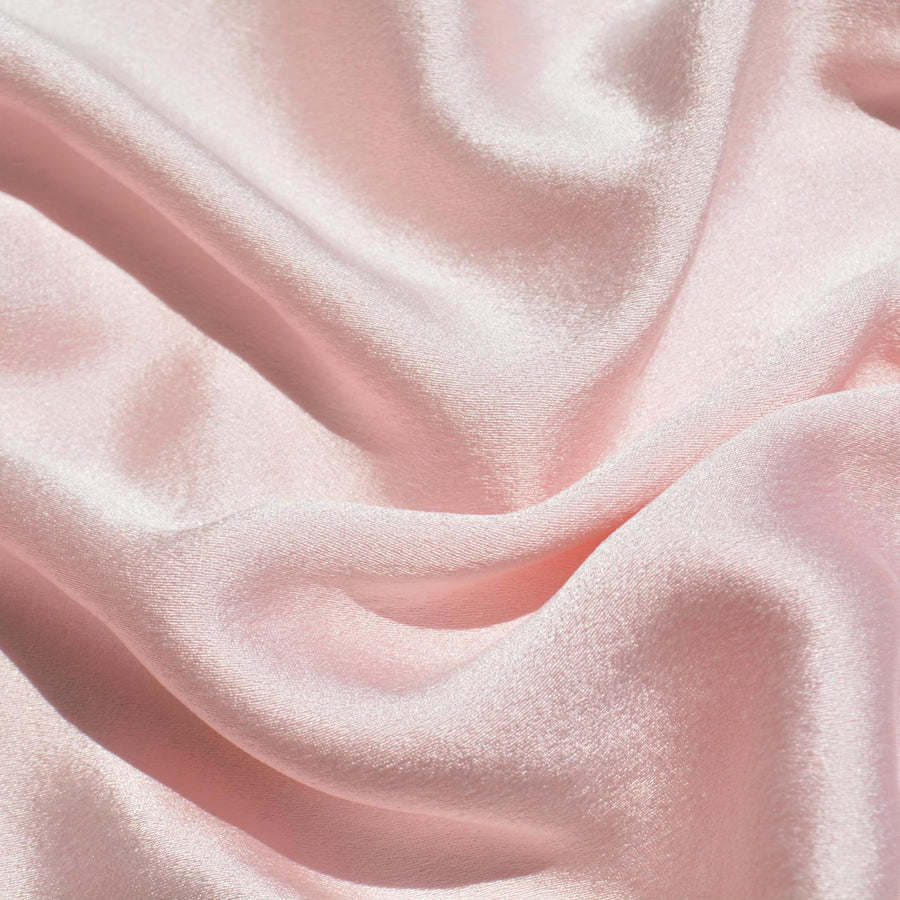 Pure Silk Crepe Back Satin Fabric | Pink Heavyweight Designer Deadstock | Dresses, Blouses, Special Occasion | By the Yard