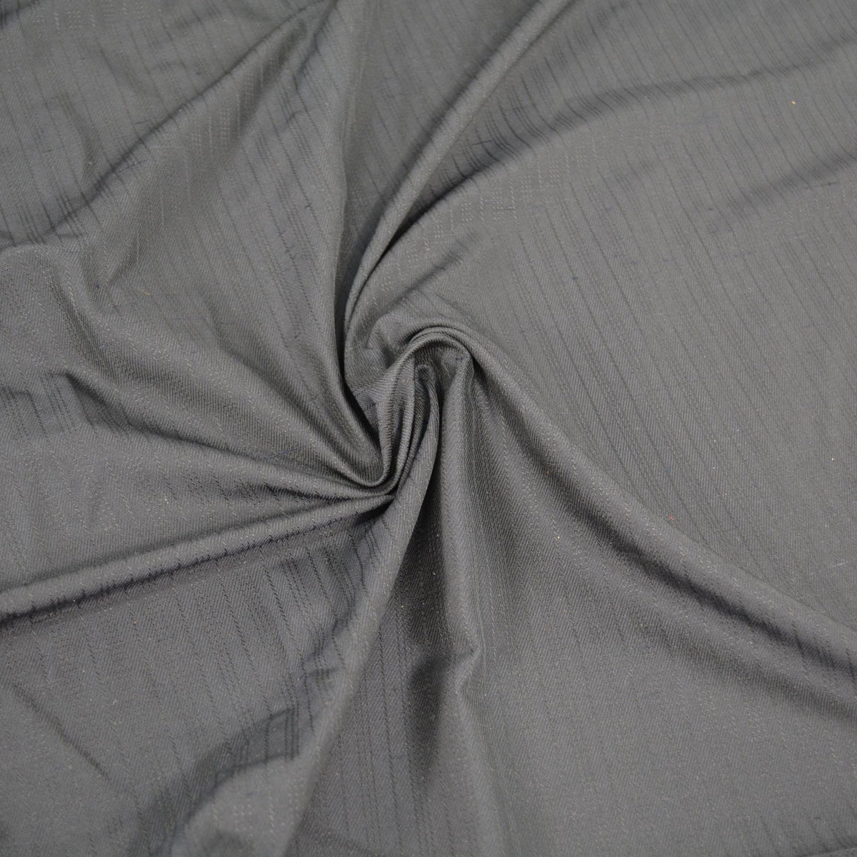 Black Twill Wool Poly Blend Striped Fabric 62.5 Inch Wide | By the Yard