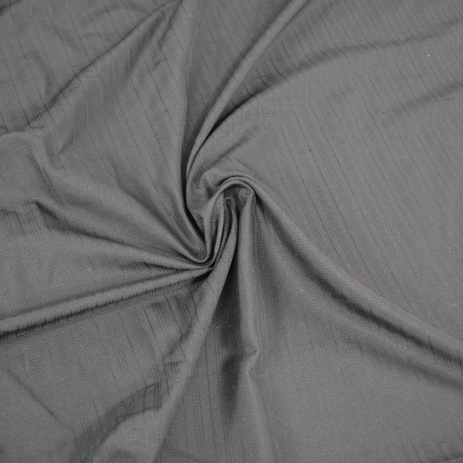 Black Twill Wool Poly Blend Striped Fabric 62.5 Inch Wide | By the Yard