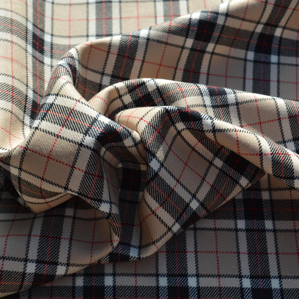 Lightweight Wool Tartan Fabric | 100% Designer Wool, 62" Wide | Luxury Suiting, Jackets, Coats, Apparel Fabric