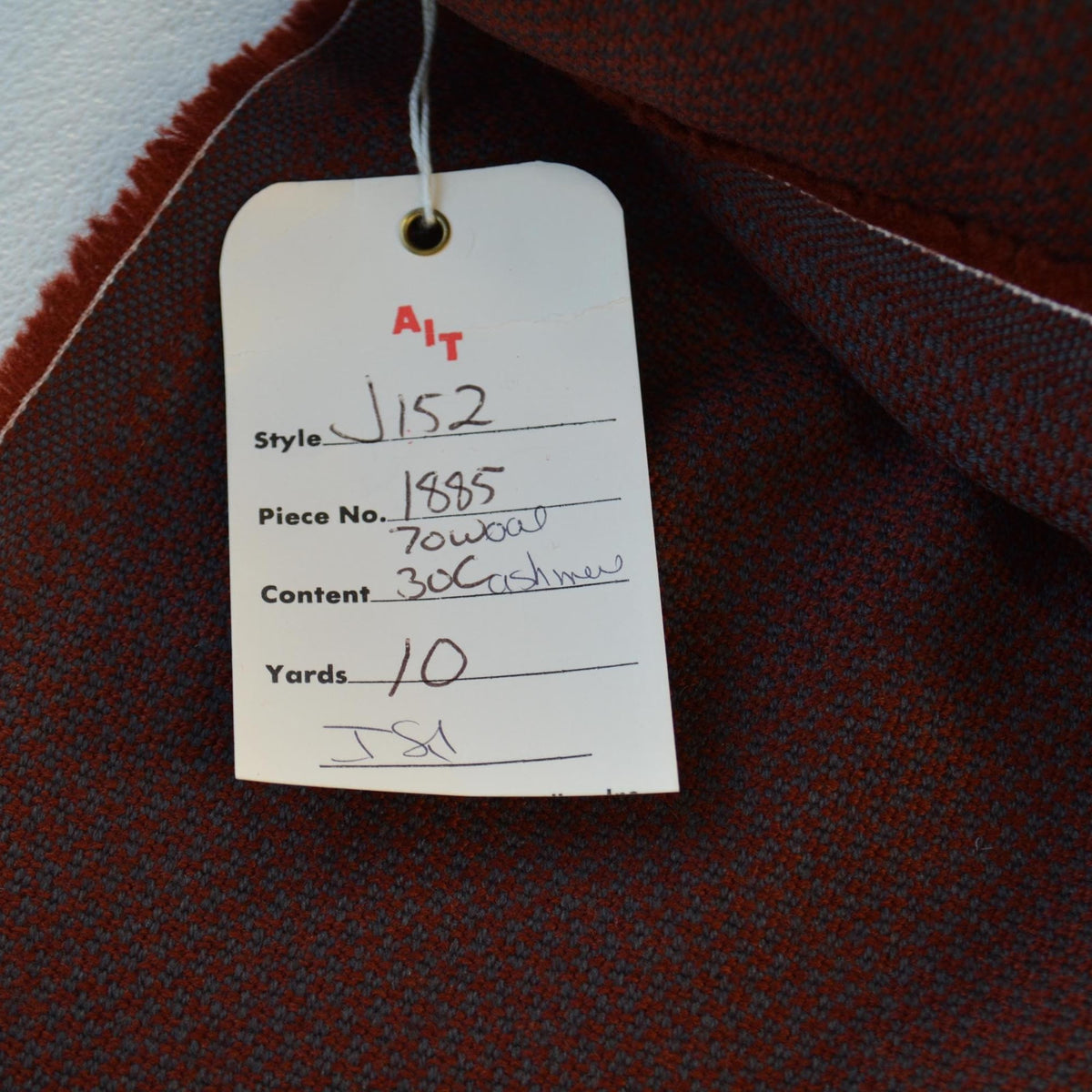 Luxury Wool Blend | Wool Cashmere Coating | Red and gray | Designer Fabric Yardage |By the Yard