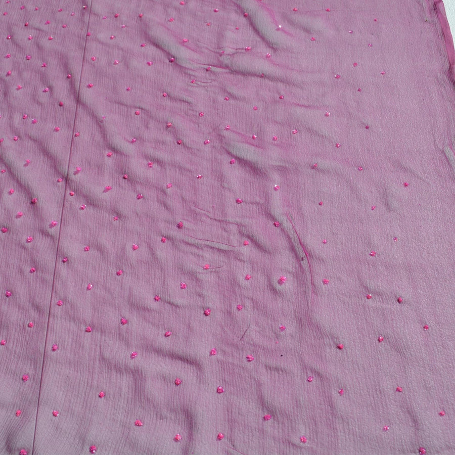 Crinkle Chiffon Fabric | Purple | 100% Silk |By the Yard