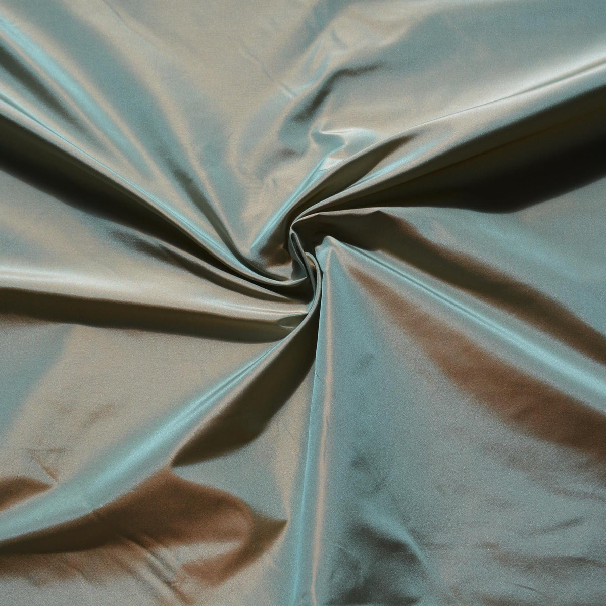 Silk Taffeta Fabric Light green and orange Two-tone 60" Wide Luxury Fabric | By the Yard