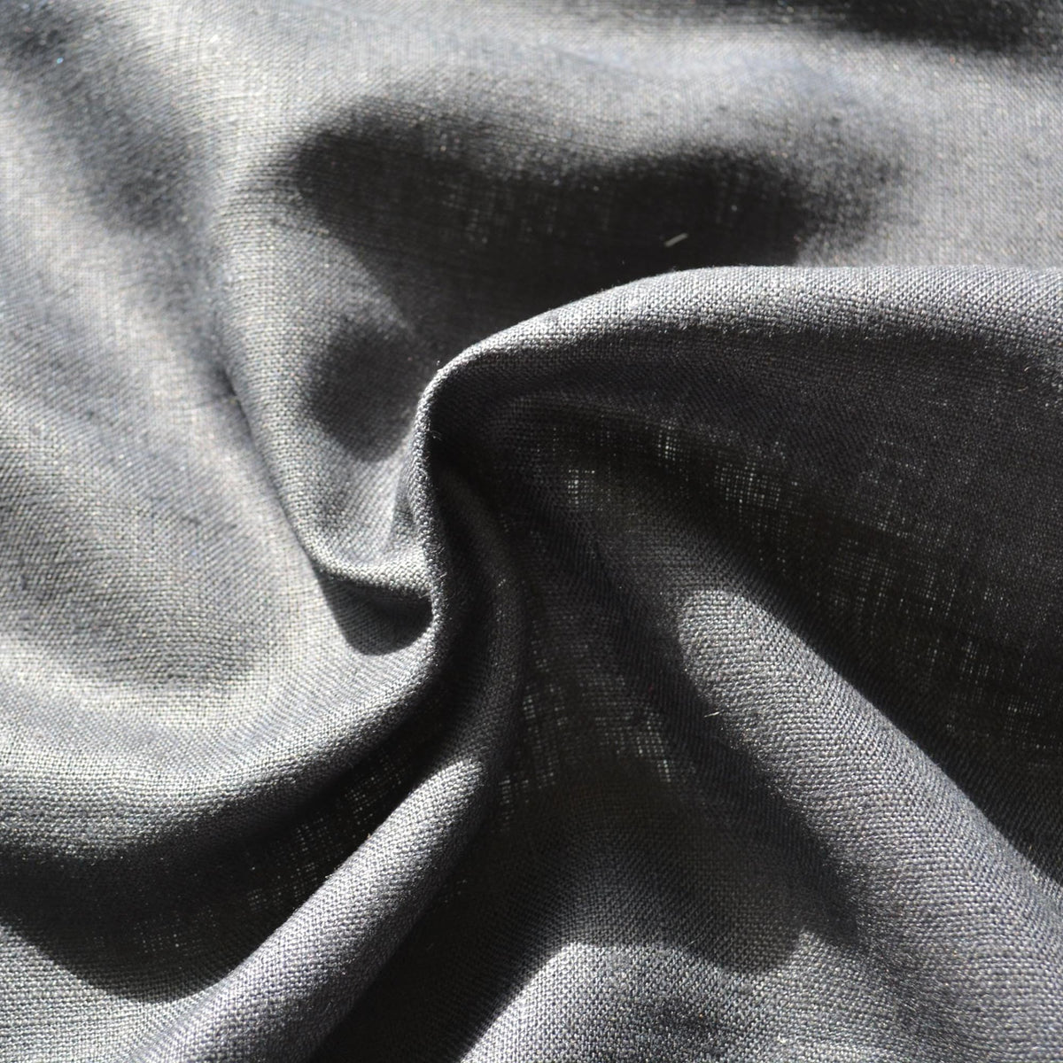 100% Linen Fabric Thick weave Black thick weave Midweight to heavyweight 49" Wide Dressmaking Tailoring | By the Yard