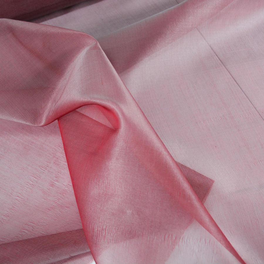 European 100% Silk Burgundy/Clear Silk Organza 12 Momme Korean Woven 53.5" | By the Yard