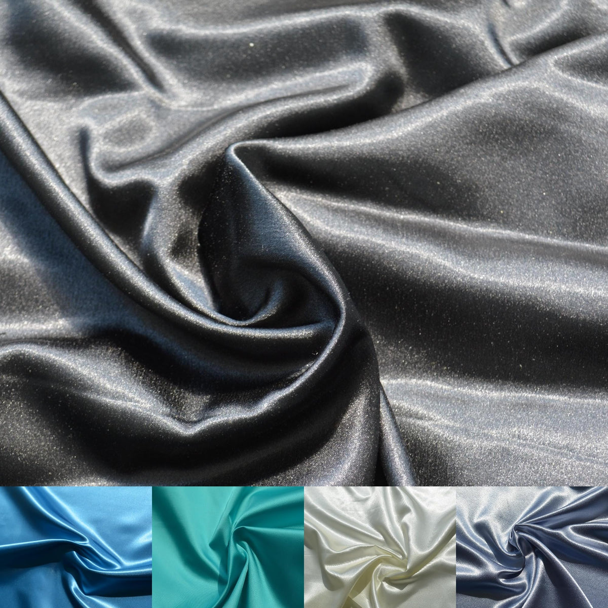 Black Satin Fabric | Designer Deadstock | Slip Dresses, summer sewing, luxury garments | By the Yard