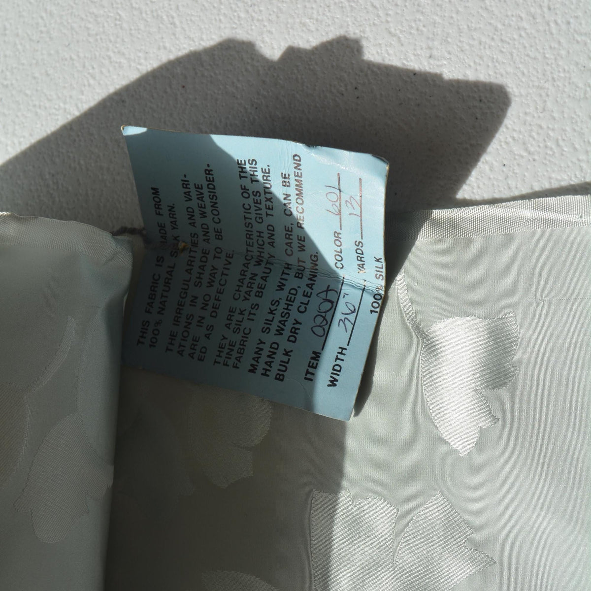 100% Silk Jacquard Fabric | Silk Light blue 36" Wide Luxury Fabric | By the Yard