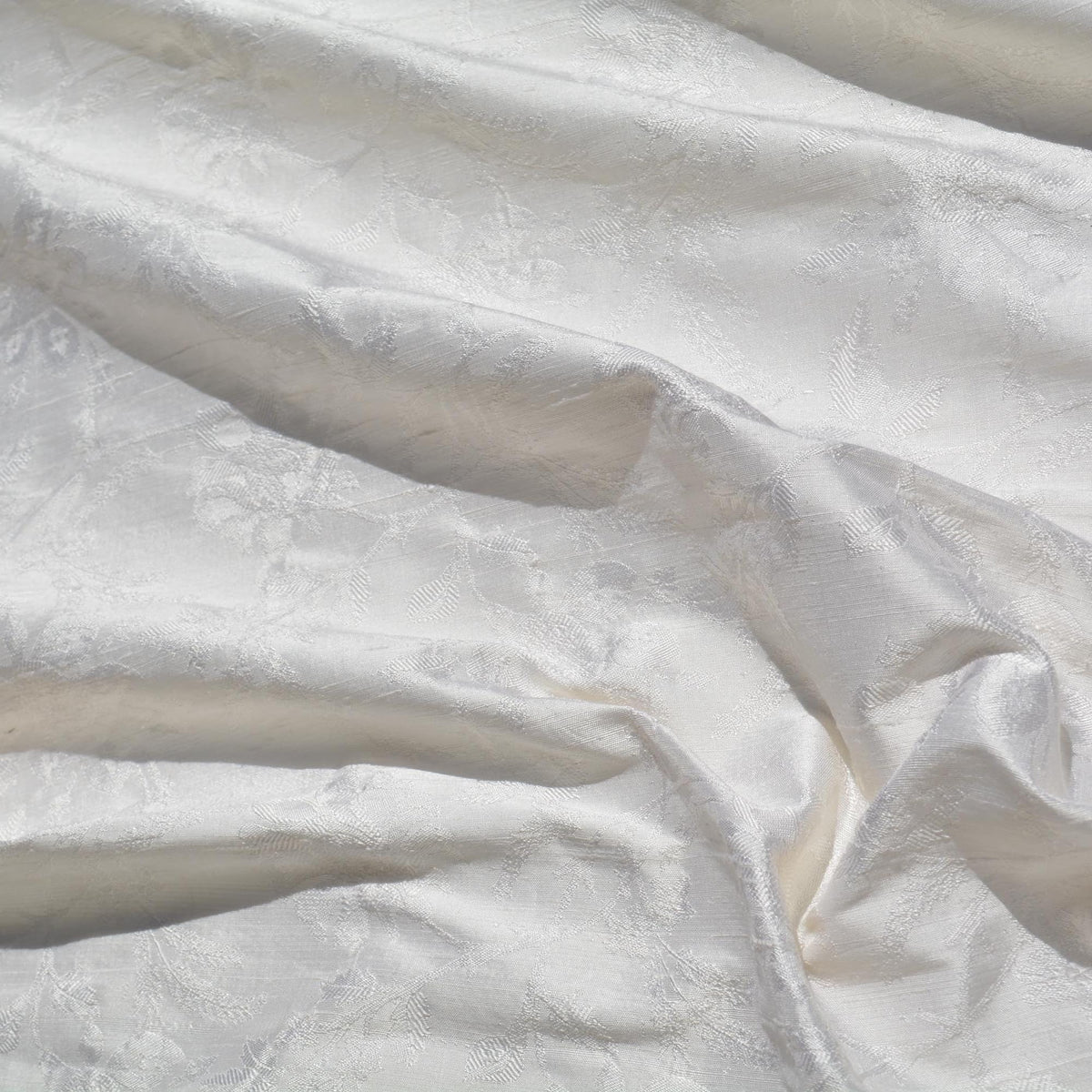 Silk Dupioni Brocade Fabric | 100% Silk Floral | Upholstery Fabric & Home Decor Textile | Curtain, Drapery, Pillow | By 