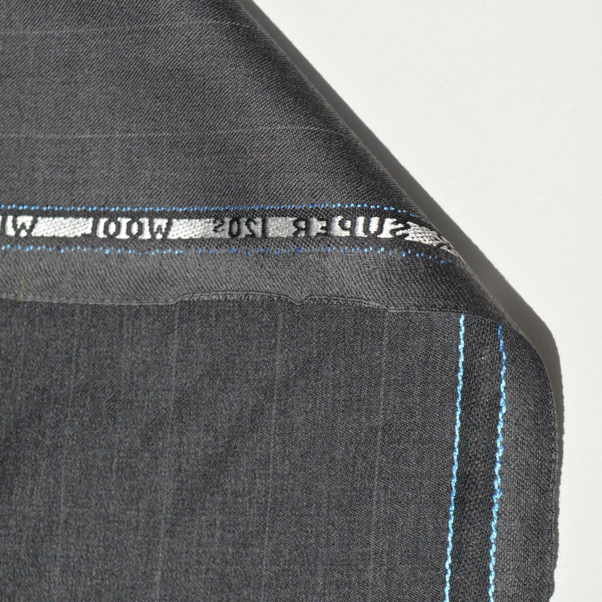 British Cashmere Super 120s Wool Suiting Fabric | Grey with stripes | Made In England | By the Yard