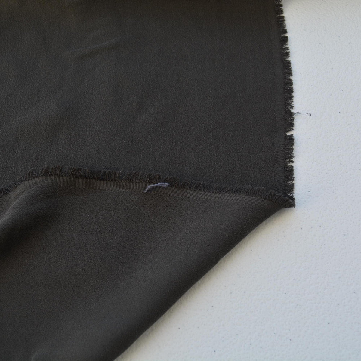 Silk Georgette Fabric | Dark gray | Luxury Designer Textile |By the Yard