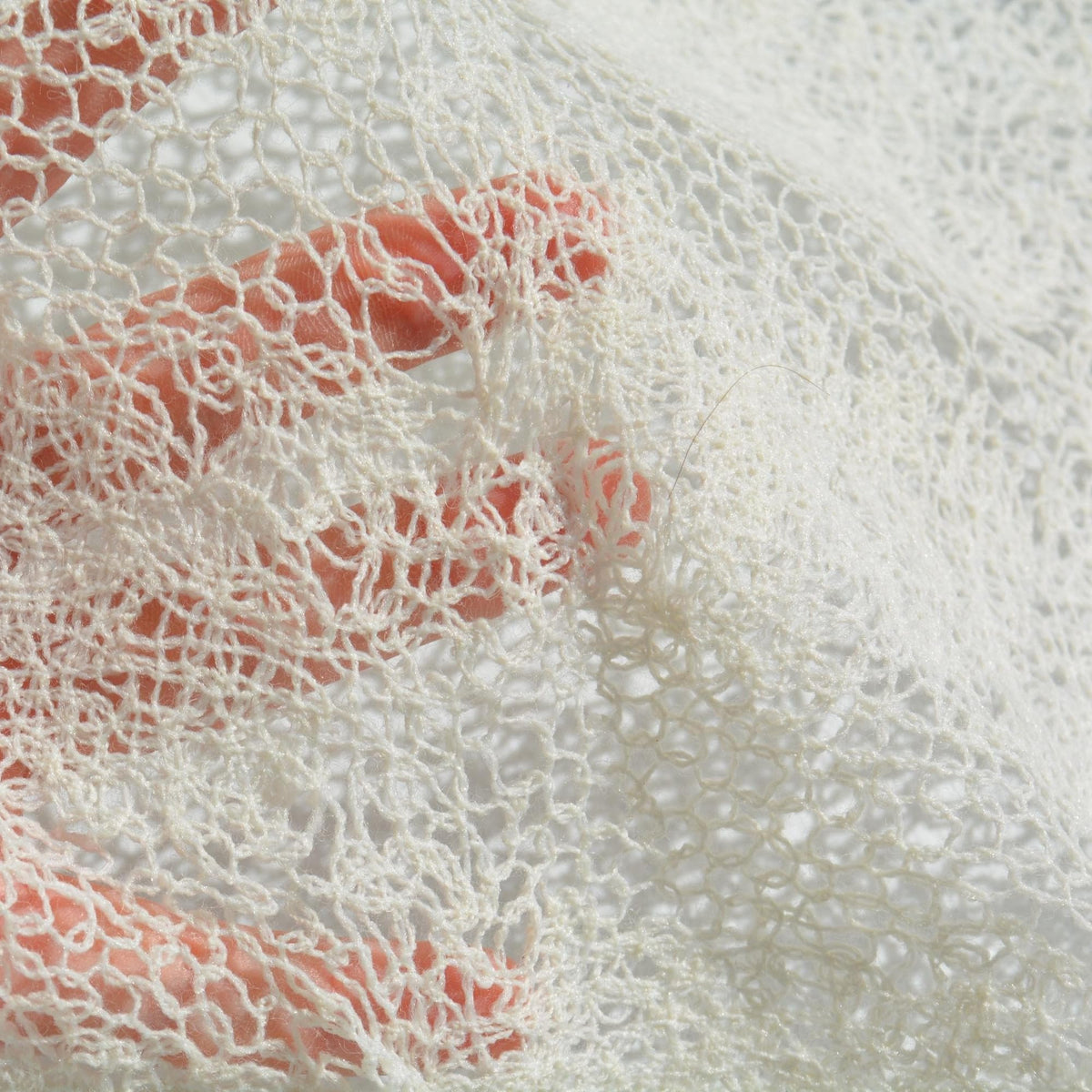 Crochet Lace Knit Fabric | White | Luxury Designer Textile |By the Yard